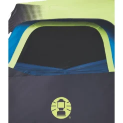 Coleman 10-Person Dark Room Instant Cabin Tent With Rainfly -Outland Supply 2000032730 coleman dark room tent 10p interior side window unzipped green turquoise detail 1