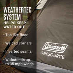 Coleman OneSource™ Rechargeable 6-Person Camping Dome Tent With Airflow System & LED Lighting -Outland Supply 2000035457 OneSource ATF 6 1 1