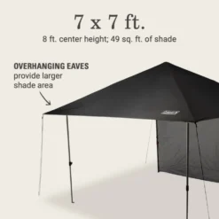Coleman OASIS™ Lite 7 X 7 Canopy With Sun Wall -Outland Supply 2156416 OasisLite7x7CanopySunWallBlack ATF5
