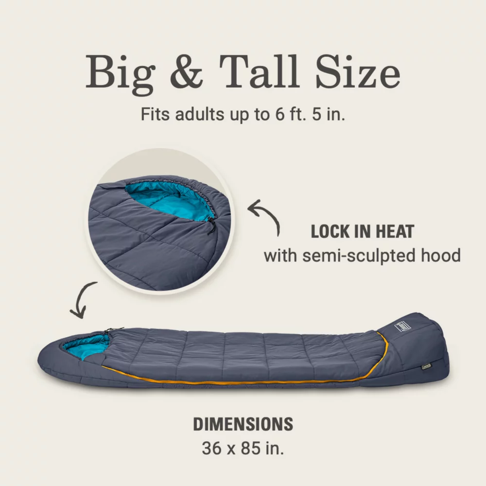 Coleman Big Bay™ 20° Big & Tall Contour Sleeping Bag 2 Coleman Big Bay™ 20° Big & Tall Contour Sleeping Bag - Image 2