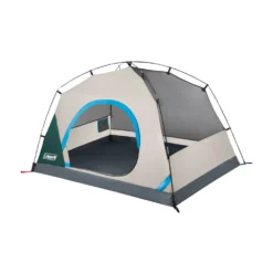 Coleman Skydome™ 2-Person Camping Tent With Full-Fly Vestibule, Evergreen -Outland Supply 2P DmVstblFllFly Evrgrn 3 FrontAngle FlyOff DoorOpen