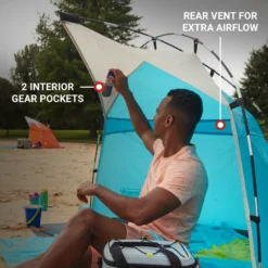 Coleman Skyshade™ Small Compact Beach Shade, Caribbean Sea -Outland Supply Coleman 2000037508 Skyshade CaribbeanSea ATF6