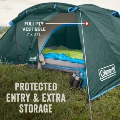 Coleman Skydome™ 2-Person Camping Tent With Full-Fly Vestibule, Evergreen -Outland Supply Coleman 2000037514 Skydome FullFlyVest 2P ATF3
